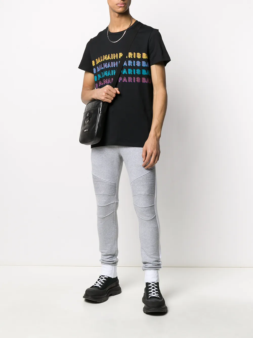 Balmain T-shirt met logoprint - Zwart