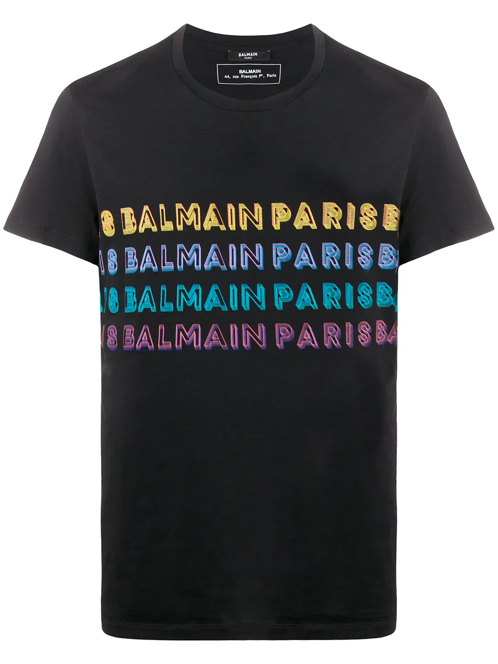 Balmain playera con estampado del logo repetido | negro | Image 1