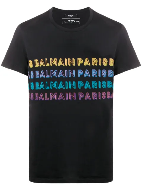 Balmain playera con estampado del logo repetido