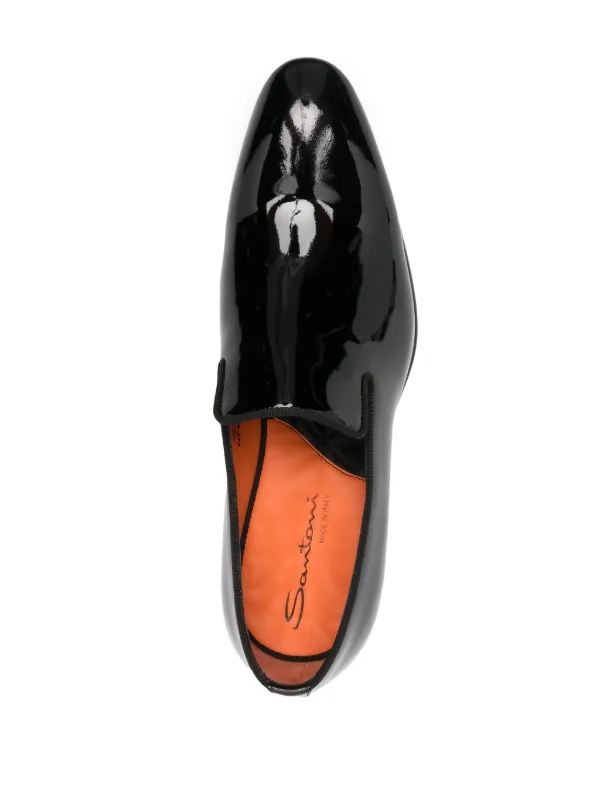 Santoni patent-leather Loafers | Black | FARFETCH