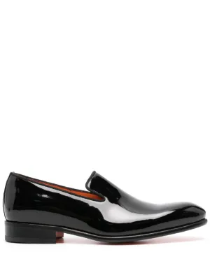 Santoni アーモンドトゥ ペニーローファー | レッド | FARFETCH JP