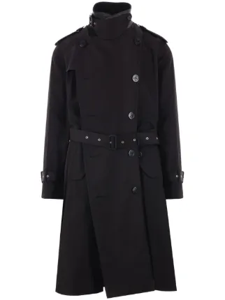 Sacai レイヤード トレンチコート | ブラック | FARFETCH JP