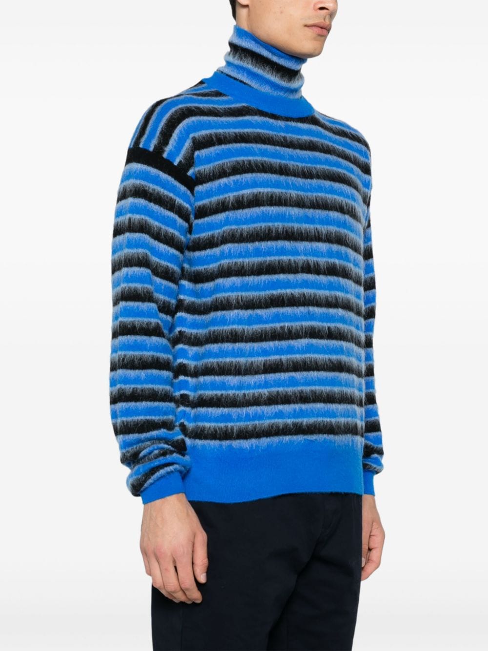 Shop Marni Striped Sweater In 蓝色