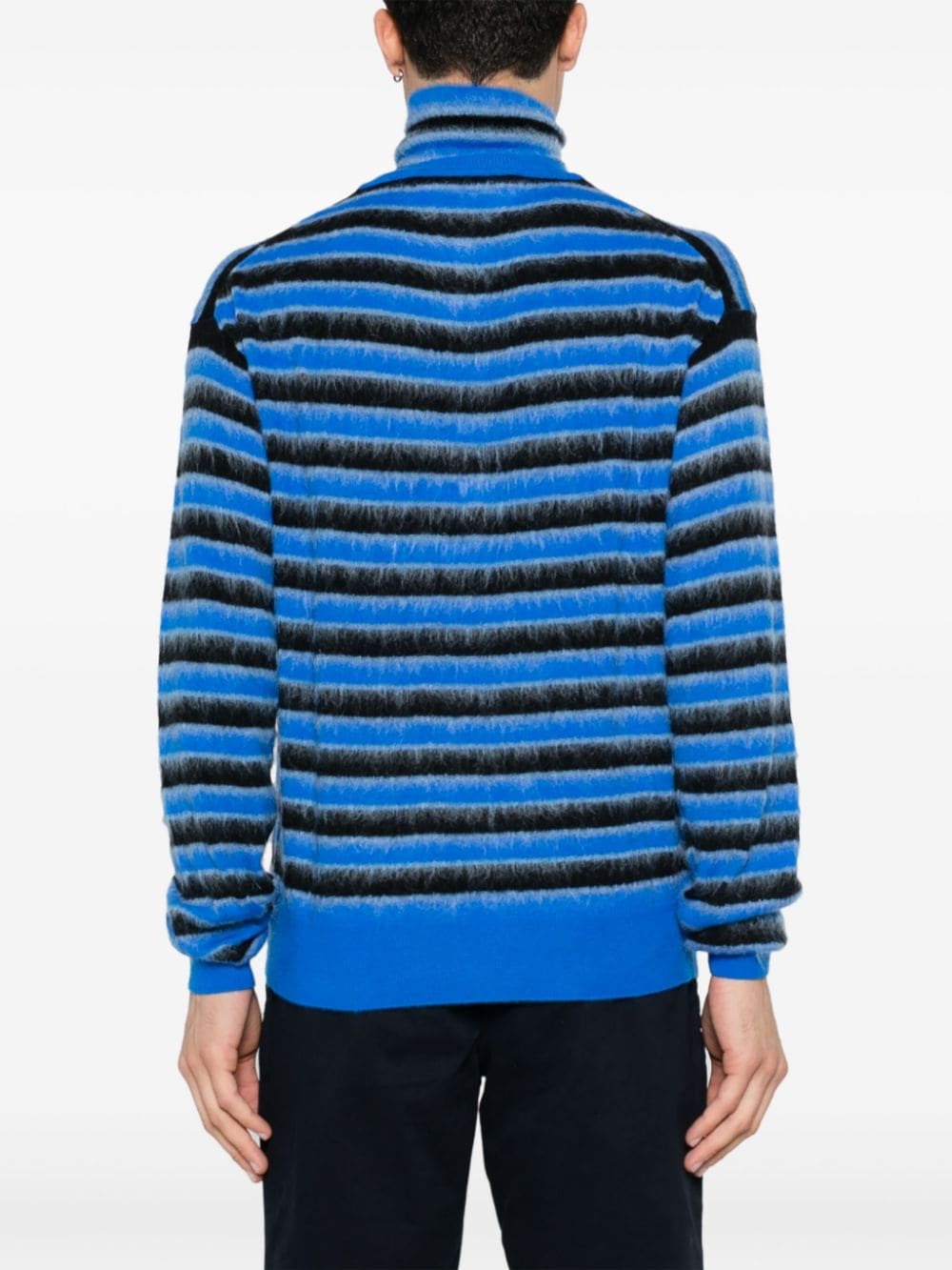 Shop Marni Striped Sweater In 蓝色