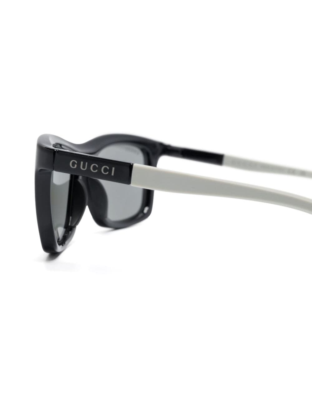 Shop Gucci Rectangle-frame Sunglasses In 黑色