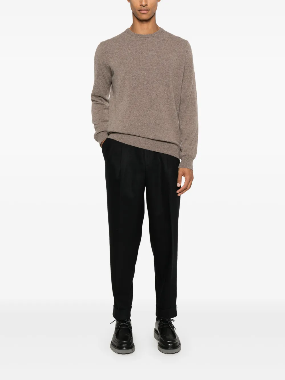 Corneliani Sweater met logoplakkaat - Bruin