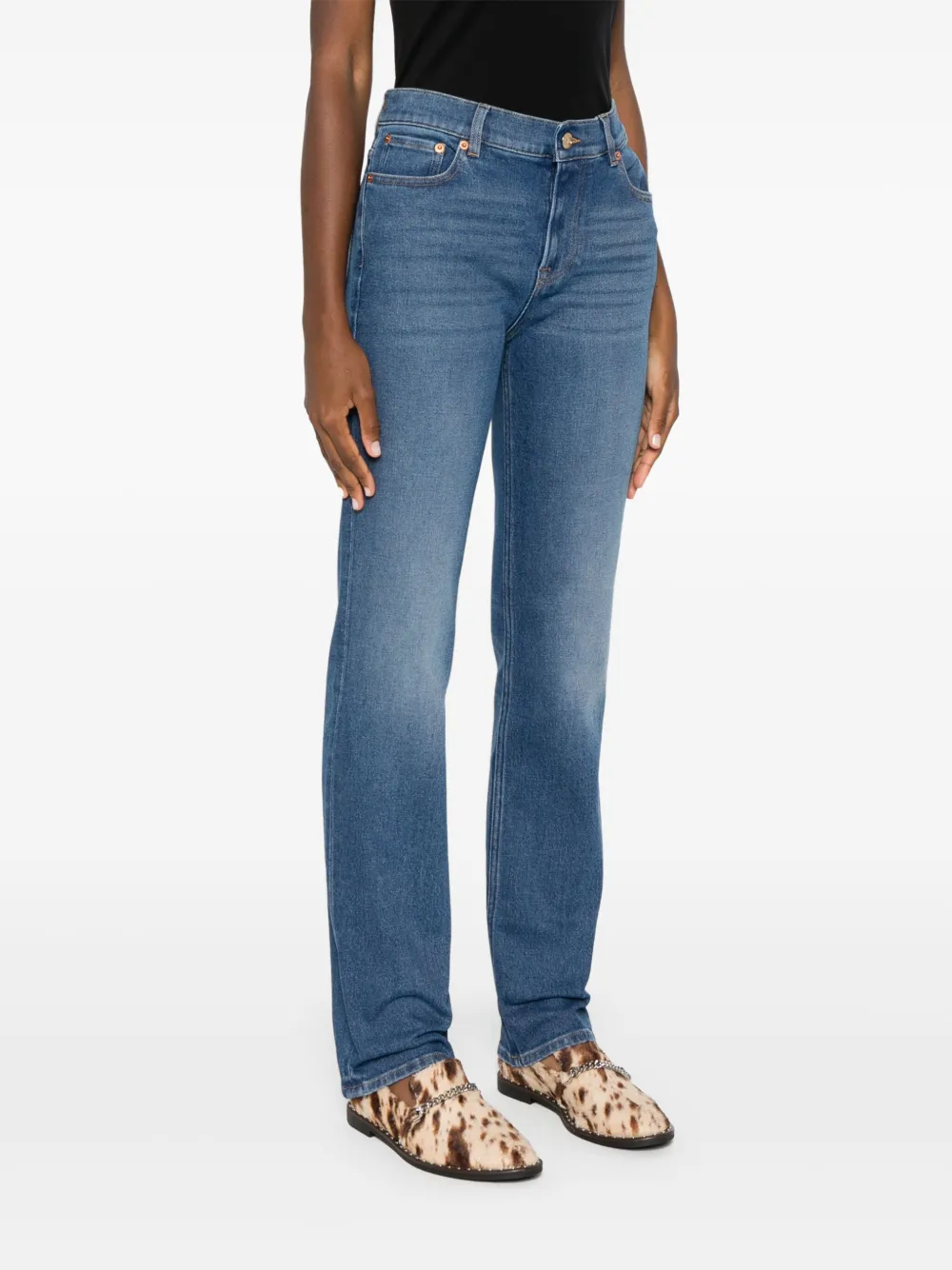 Valentino Logo-plaque Jeans In Blue