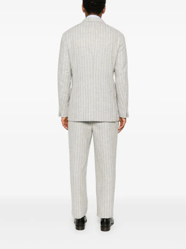 Brunello Cucinelli Striped Suit | Grey | FARFETCH