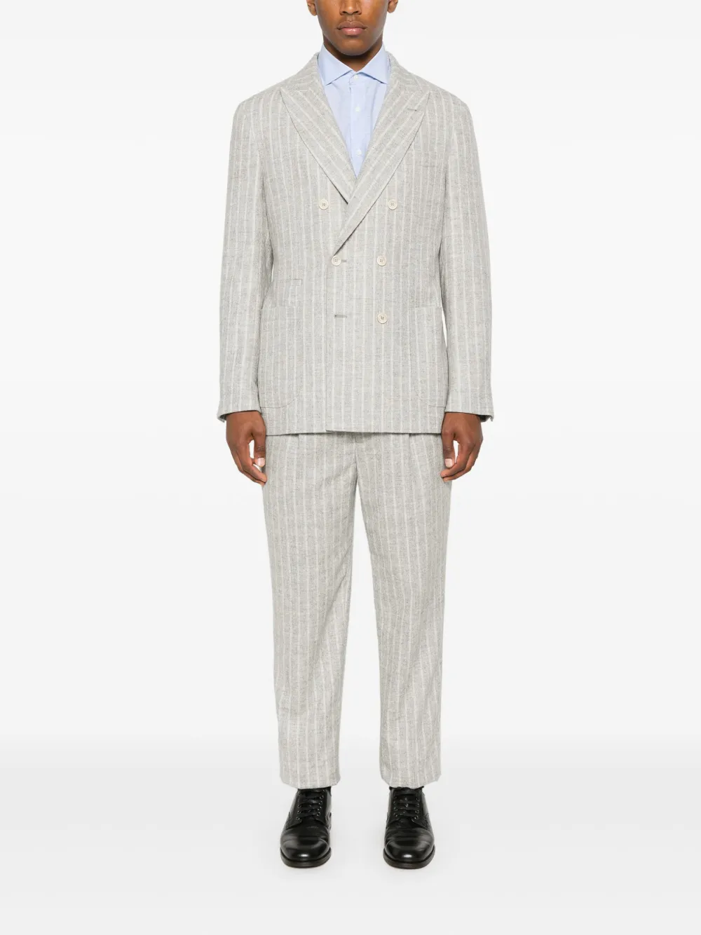 Brunello Cucinelli traje con motivo de rayas | Trajes con doble botonadura | Image 2