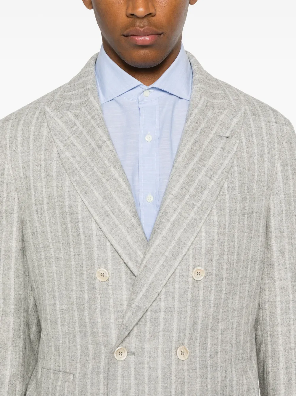 BRUNELLO CUCINELLI ヘンプ混 サンハット メンズ 向け ブラウン ヘリンボーン アンコンジャケット