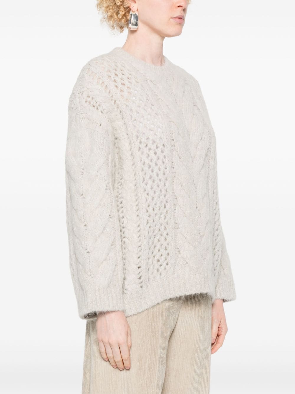 Shop Brunello Cucinelli Chunky-knit Sweater In 灰色