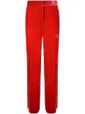 P.A.R.O.S.H. velvet-finish straight trousers - Red