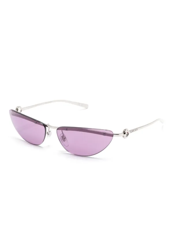 Gucci Eyewear oval-frame Sunglasses | Silver | FARFETCH display picture 2