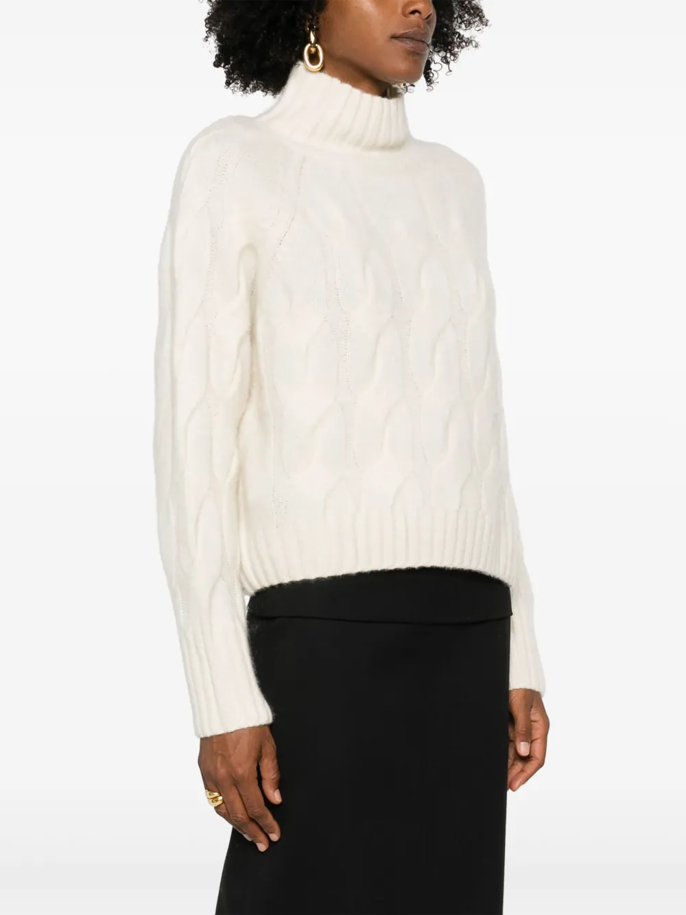 Allude Kabelgebreide trui Beige