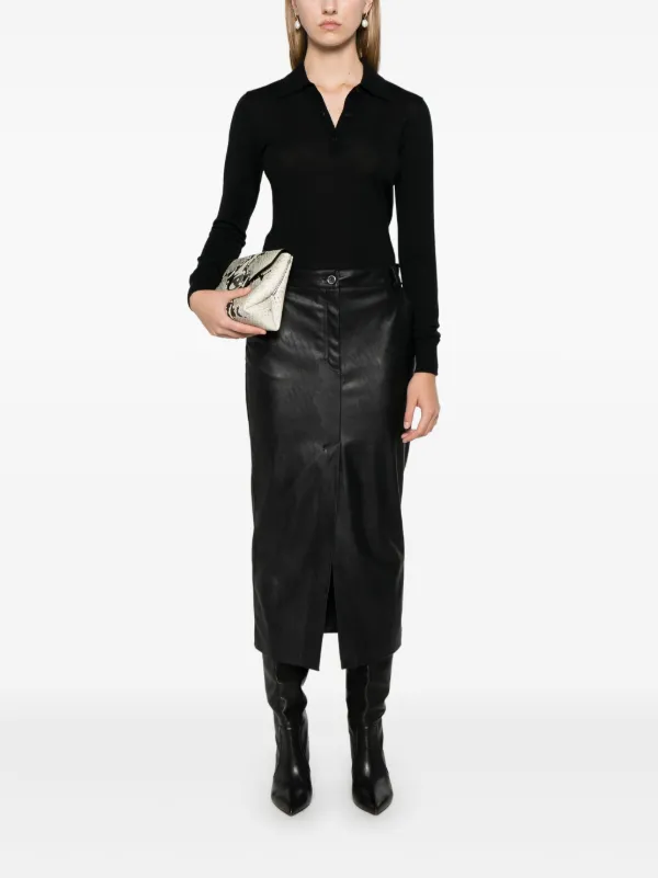PINKO Liquoroso Polo Top | Black | FARFETCH