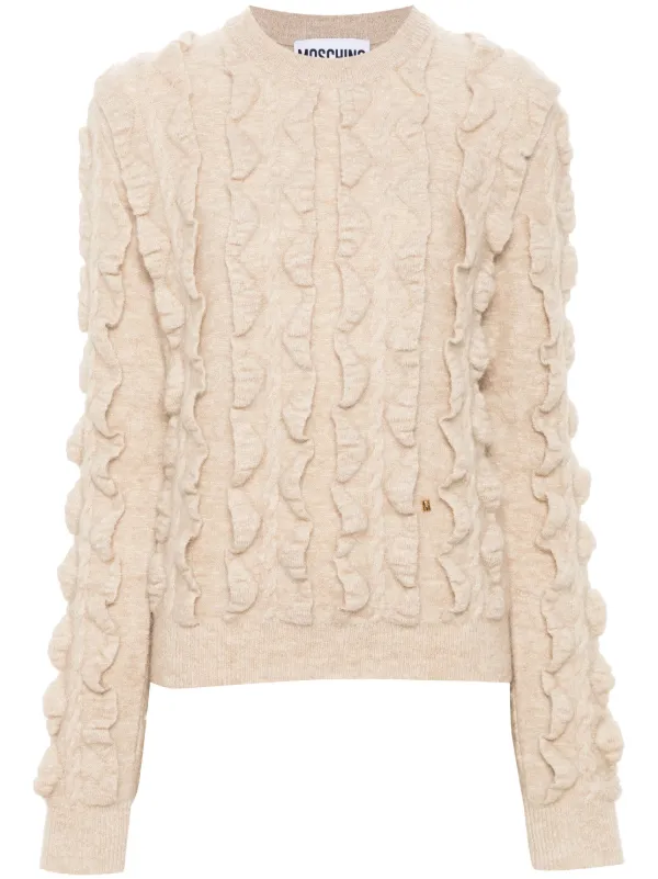 Moschino Logo-plaque Sweater in Neutrals