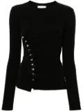 Rabanne drapé jersey top - Black