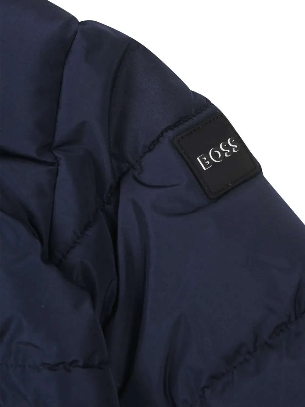 BOSS Kidswear Gewatteerd jack met logoprint Blauw