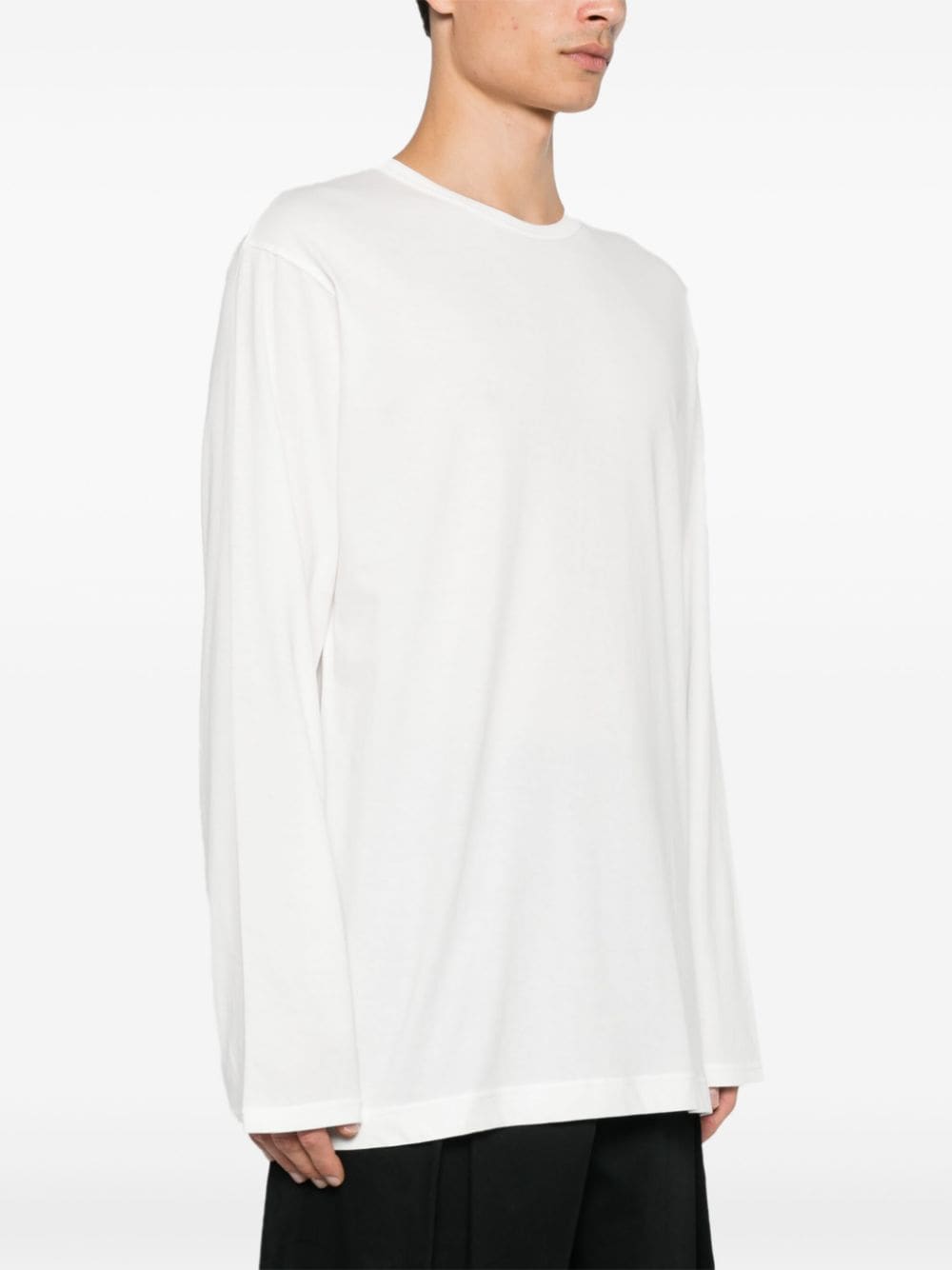 Shop Yohji Yamamoto Cotton T-shirt In White