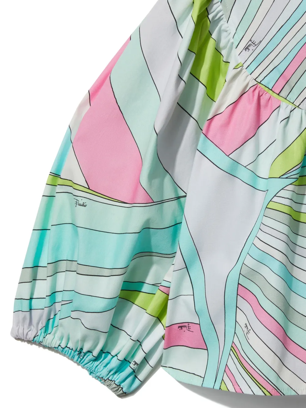 PUCCI Junior Katoenen shirt met print Blauw