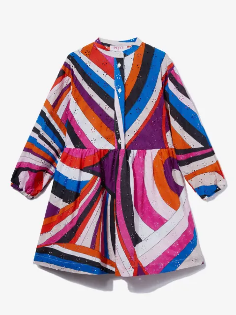 PUCCI Junior vestido con estampado Iride