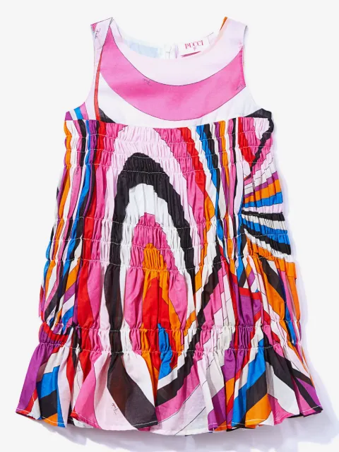 PUCCI Junior Iride-print smocked dress
