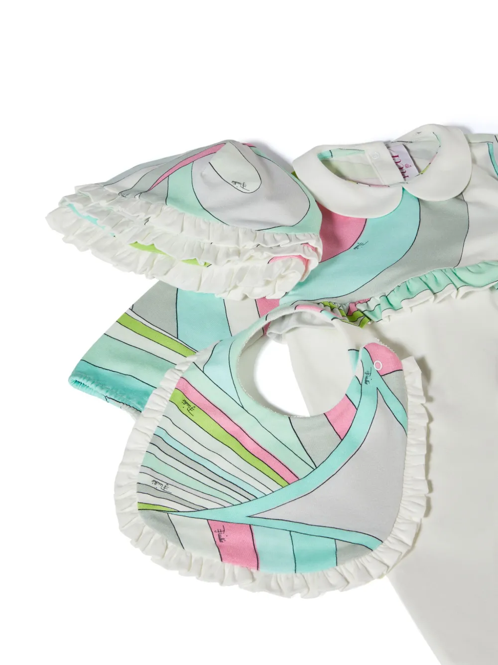 Pucci Junior Iride-print Babygrow Set In Blue