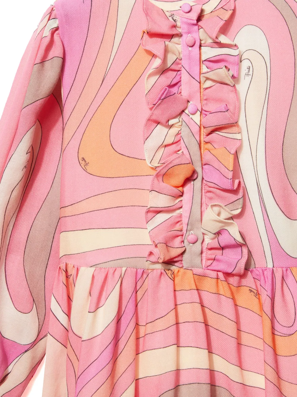 PUCCI Junior Marmo-print ruffled dress | Pink | Image 1