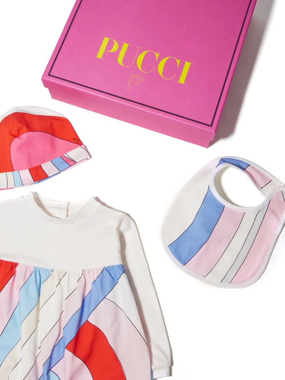 Shop Pucci Junior Iride-print Babygrow Set In White