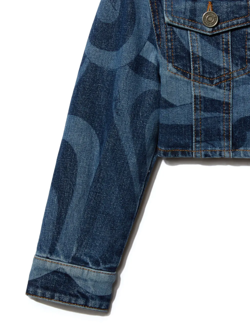 PUCCI Junior Marmo-print Denim Jacket | Blue | FARFETCH