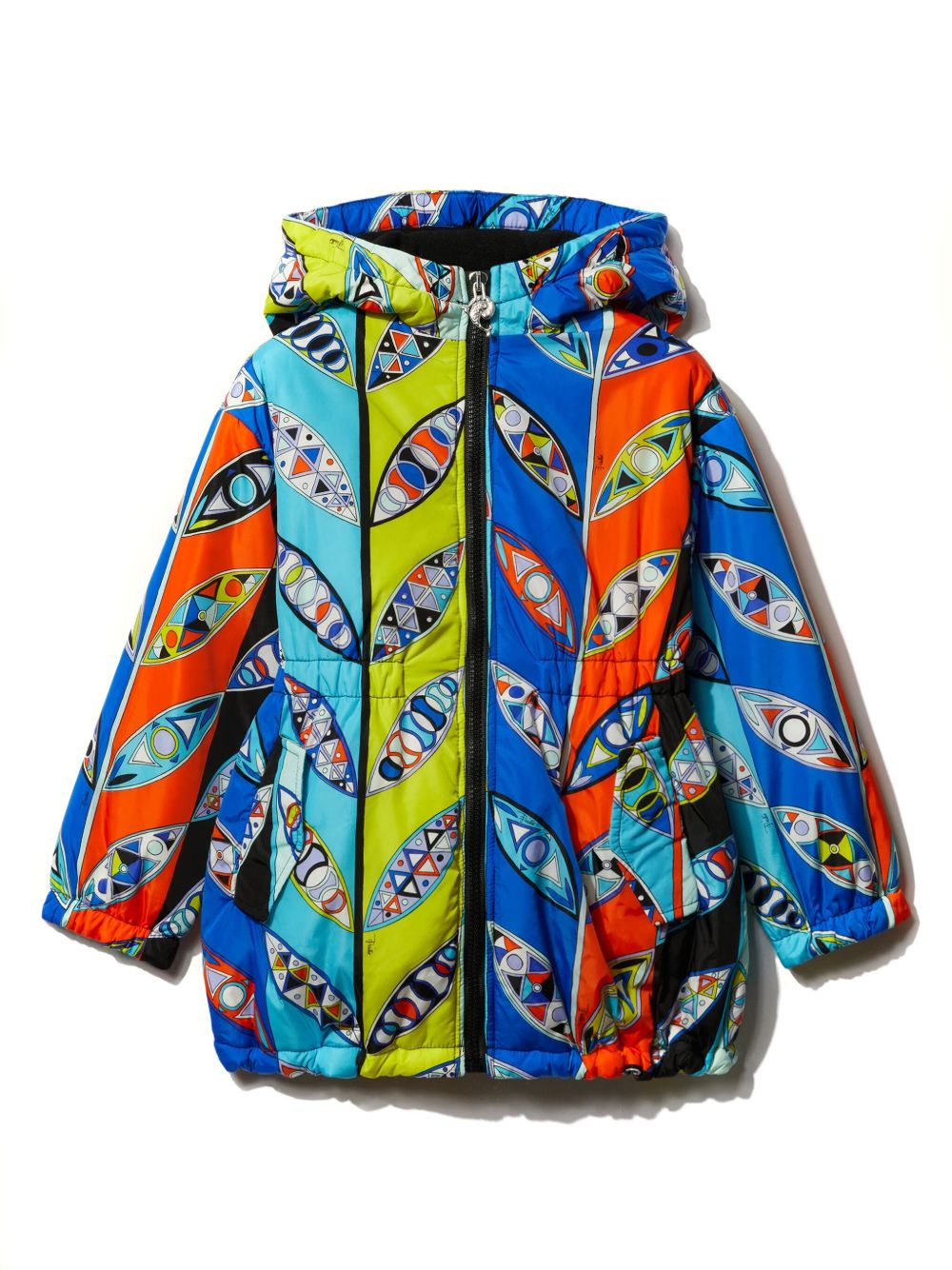 PUCCI Junior Girandole-print hooded jacket - Blue