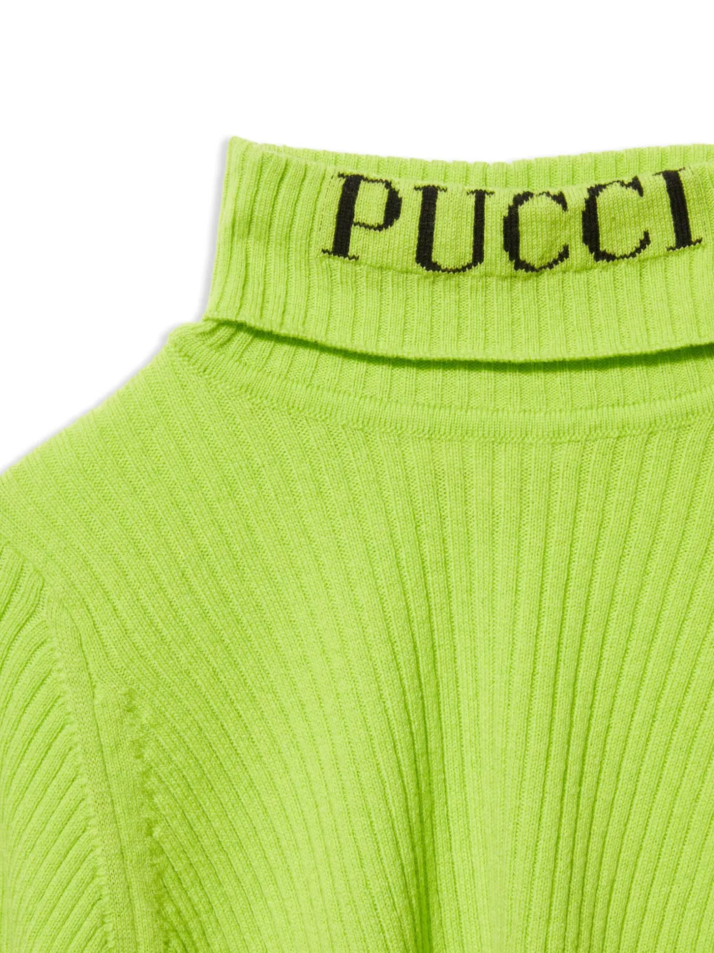 Shop Pucci Junior Logo-intarsia Jumper In 绿色