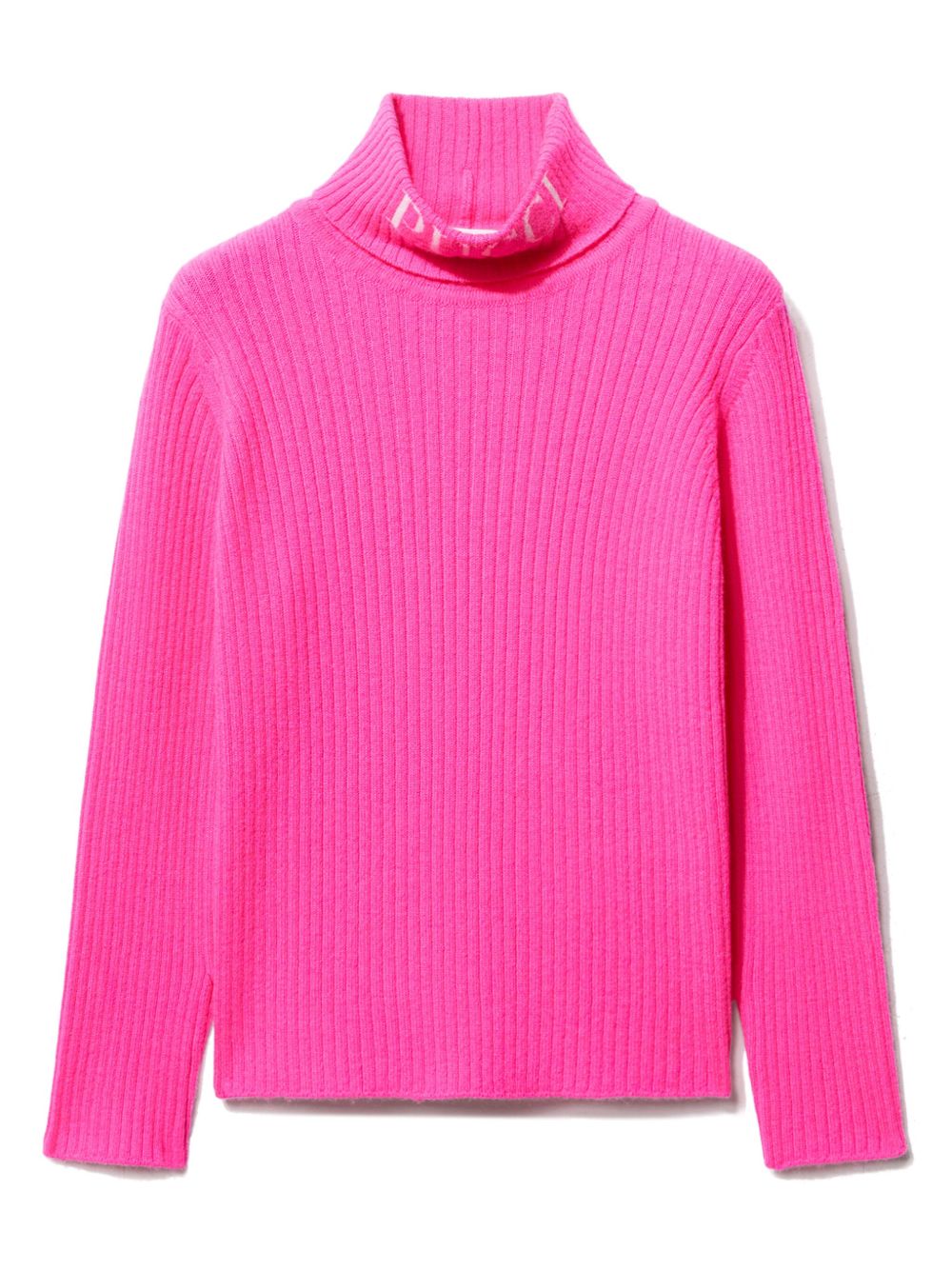 PUCCI JUNIOR LOGO-INTARSIA RIBBED-KNIT JUMPER