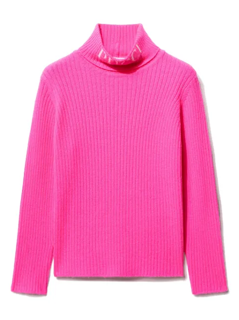 PUCCI Junior logo-intarsia ribbed-knit jumper