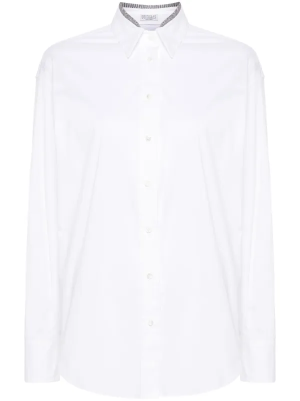 ワンピース BRUNELLO CUCINELLI Camicia con dettaglio catena di monili Brunello Cucinelli Camicia Gessata Con Catena Monili