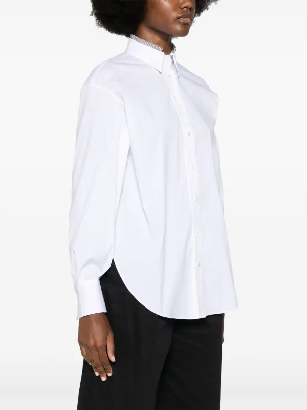 Brunello Cucinelli Camicia Con Dettaglio Di Perline | Bianco