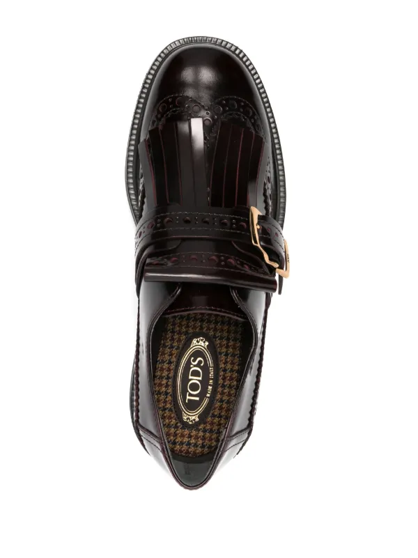 人気【TOD'S】モンクストラップ ブローグシューズ ローファー Tod's モンクストラップ ブローグシューズ | レッド | FARFETCH JP