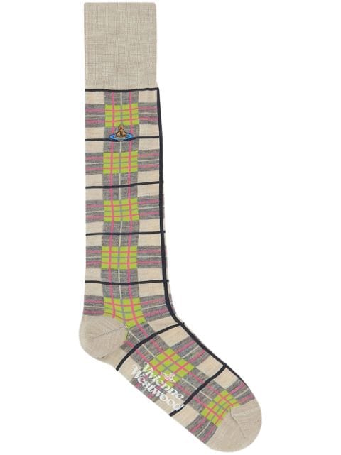 Vivienne Westwood embroidered-tartan socks 