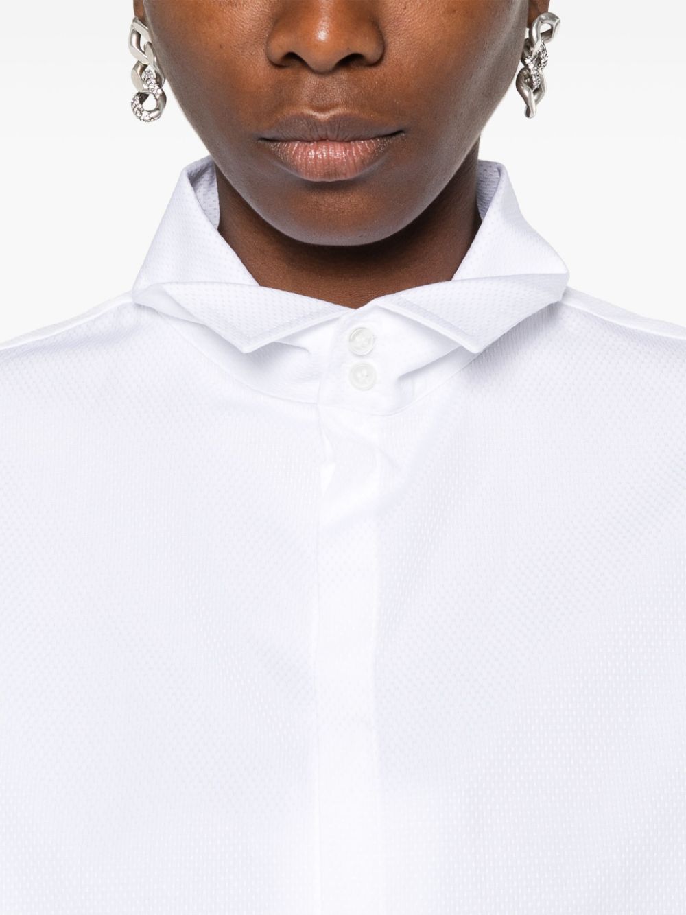 Shop Mm6 Maison Margiela Jacquard Shirt In White