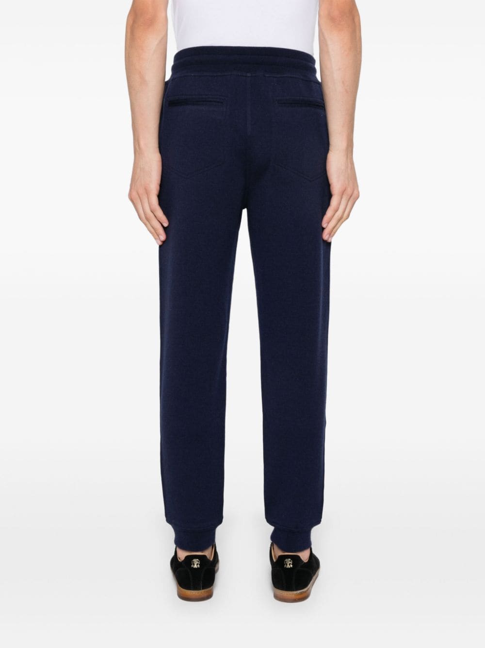 Shop Brunello Cucinelli Drawstring Track Pants In Blue