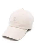 Brunello Cucinelli logo-embroidered cap - Neutrals