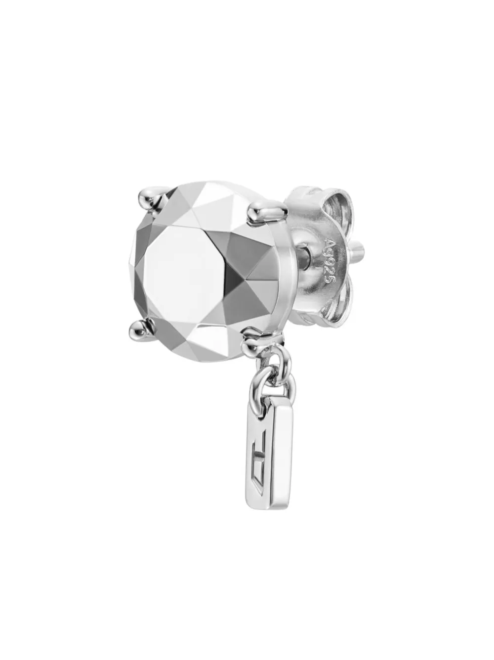Diesel Stud oorbel met diamant - Zilver
