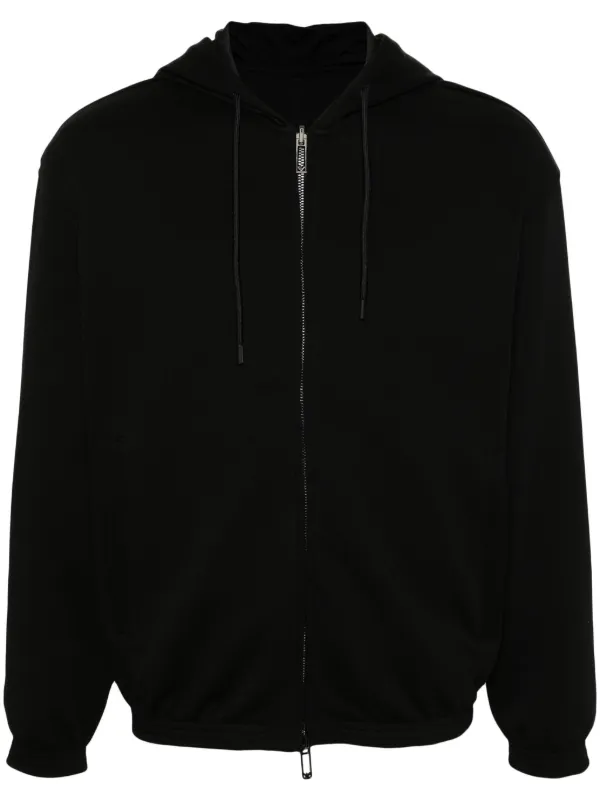 Emporio Armani Hoodie Zippe a Lien De Resserrage Noir FARFETCH DZ