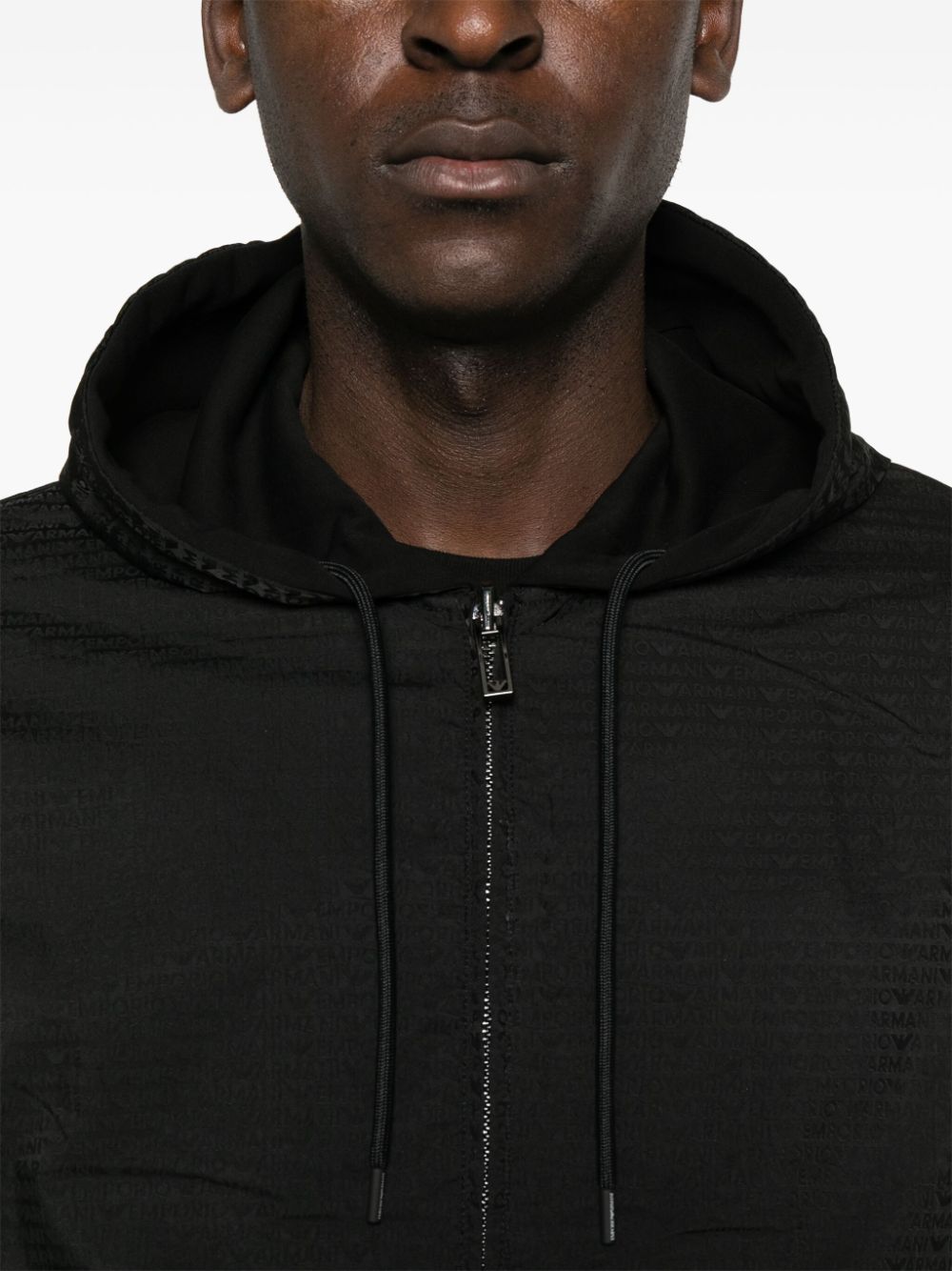 Emporio Armani zipped drawstring hoodie Men