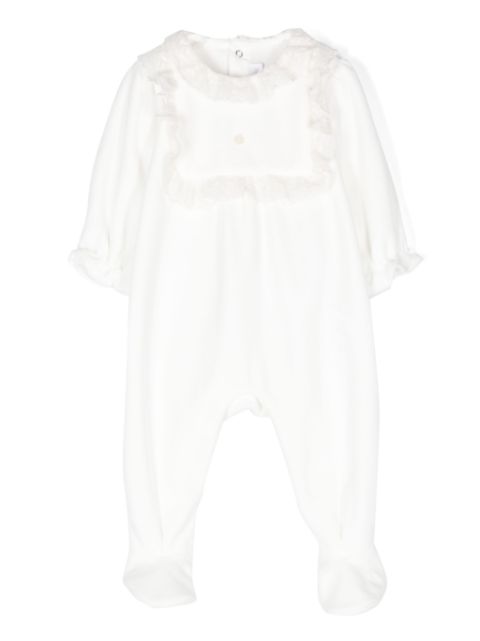 Tartine Et Chocolat lace-trim velvet pajamas