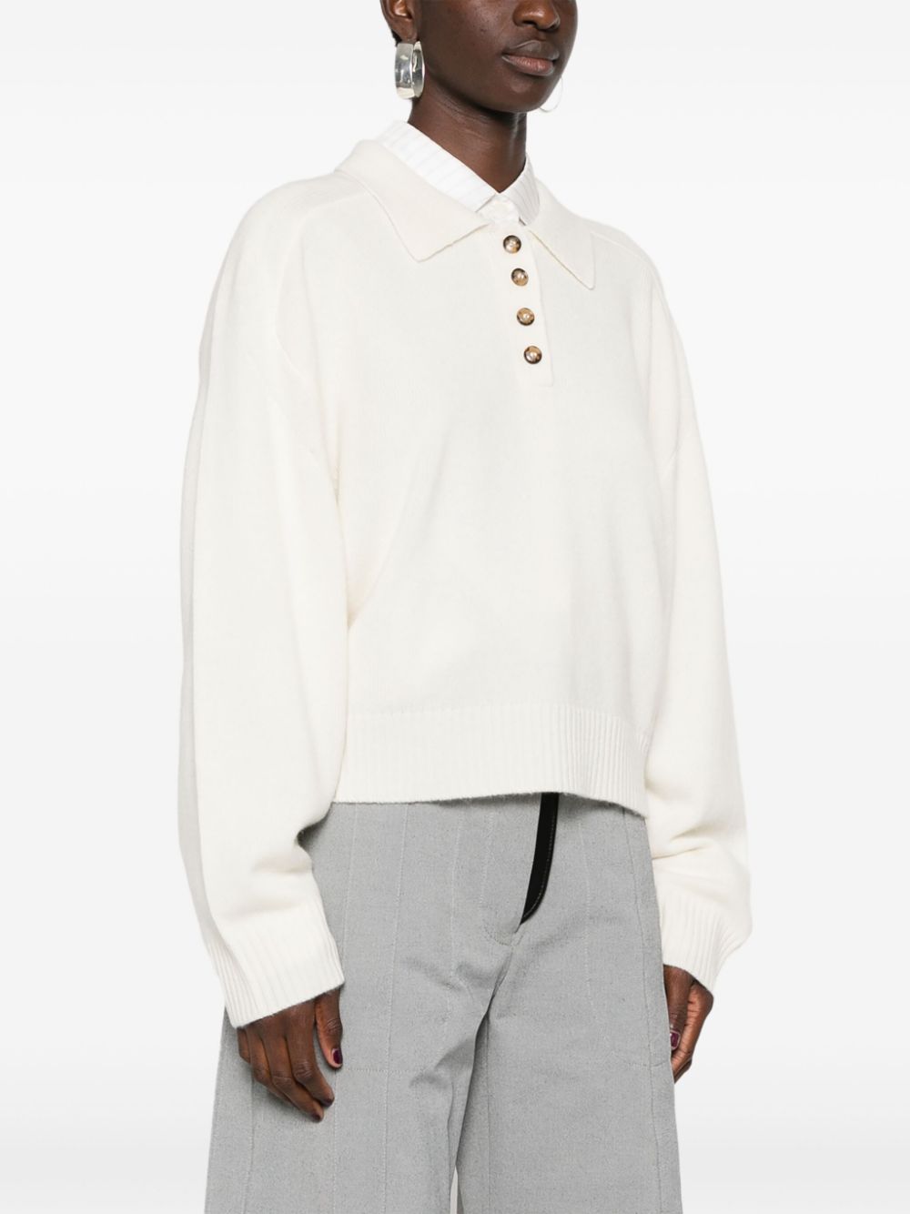 LOULOU STUDIO HOMERE POLO SWEATER 