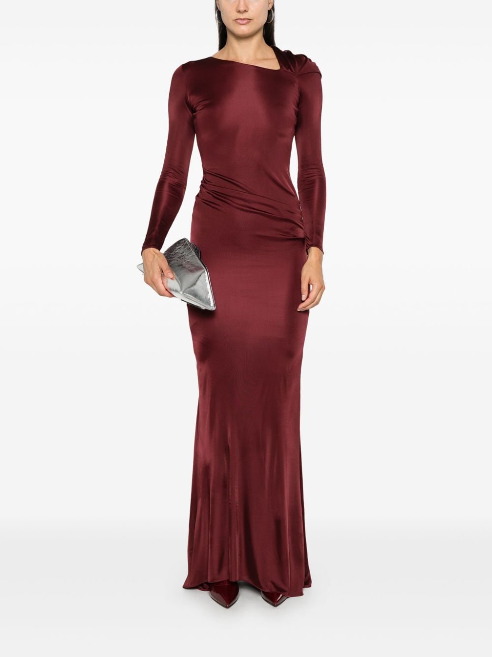 Shop Giuseppe Di Morabito Draped Maxi Dress In Red