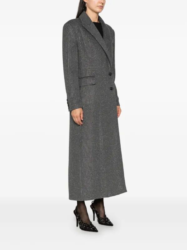 【関税込み】GIUSEPPE DI MORABITO COAT WITH MICRO RHINESTONES Giuseppe Di Morabito rhinestone-embellished Coat | Grey