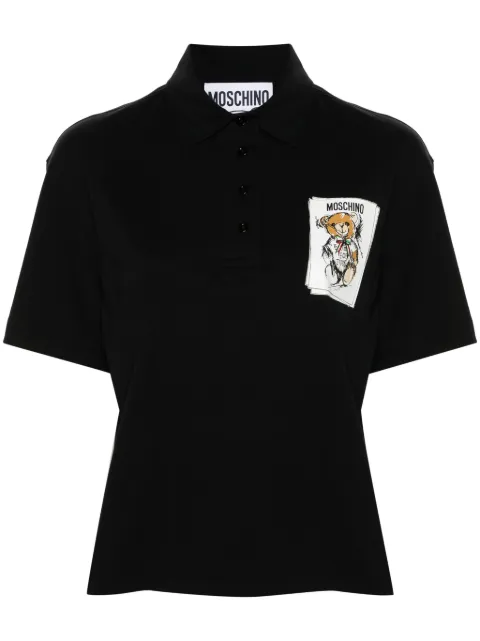 Moschino teddy bear-print polo top