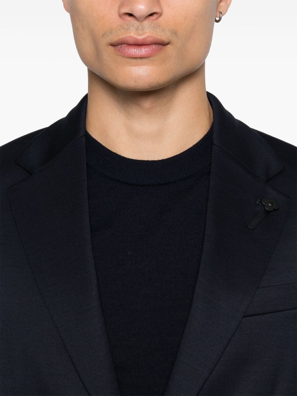 Shop Lardini Single-breasted Blazer In Blue